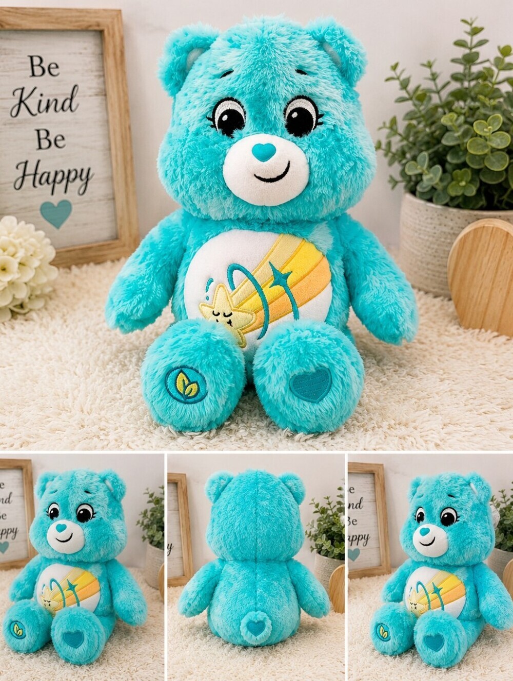 Care Bears Dream Bright Bear Plush 12” Blue Tie Dye Stuffed Animal
